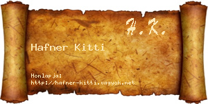 Hafner Kitti névjegykártya